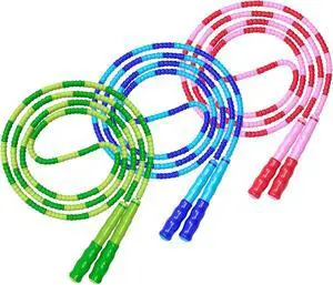 Leeboom Jump Rope, Adjustable Length Tangle-Free Segmented Soft Beaded Skipping Rope, Fitness Jump Rope for Kids, Man, and Women Weight Loss 9.2 Feet Leeboom Jump Rope, Adjustable Length Tangle-Free Segmented Soft Beaded Skipping Rope, Fitness Jump Rope for Kids, Man, and Women Weight Loss 9.2 Feet