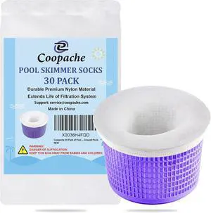 Coopache 30 Pack of Pool Skimmer Socks Filters Baskets Trap Debris Leaves | Elastic Pool Socks & Filter Socks Trap Tiny Debris For In-Ground & Above-Ground Pools, Keeps Sand Filters Clean Coopache 30 Pack of Pool Skimmer Socks Filters Baskets Trap Debris Leaves | Elastic Pool Socks & Filter Socks Trap Tiny Debris For In-Ground & Above-Ground Pools, Keeps Sand Filters Clean