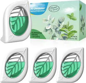 Air Freshener for Home, 4 Pack, Eucalyptus & Mint, Odor Eliminator for Small Area Closets Bathroom Pets Strong Odor, Up to 120 Days Air Freshener for Home, 4 Pack, Eucalyptus & Mint, Odor Eliminator for Small Area Closets Bathroom Pets Strong Odor, Up to 120 Days