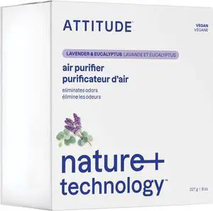 ATTITUDE Odor Eliminator with Activated Carbon, Plant-Based Air Purifier, Vegan, Lavender & Eucalyptus Scent, 8 Ounces ATTITUDE Odor Eliminator with Activated Carbon, Plant-Based Air Purifier, Vegan, Lavender & Eucalyptus Scent, 8 Ounces