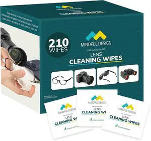Mindful Design Lens Cleaning Wipes for Eyeglasses, 210ct - Individually Wrapped, Eye Glass Cleaning, Lens Wipes for Glasses/Sunglasses, Packaging May Vary Mindful Design Lens Cleaning Wipes for Eyeglasses, 210ct - Individually Wrapped, Eye Glass Cleaning, Lens Wipes for Glasses/Sunglasses, Packaging May Vary