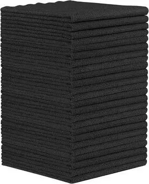 Orighty Microfiber Cleaning Cloth - 24 Pack, Black Cleaning Rags 12x11 inch | Microfiber Towels for Cars, Highly Absorbent Household Cleaning Supplies, Reusable Lint Free Cloths for House, Kitchen Orighty Microfiber Cleaning Cloth - 24 Pack, Black Cleaning Rags 12x11 inch | Microfiber Towels for Cars, Highly Absorbent Household Cleaning Supplies, Reusable Lint Free Cloths for House, Kitchen
