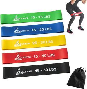 LEZER Resistance Loop Bands for Exercise Workout, Elastic Band, Stretch, Home Gym Fitness, Strength Training, Physical Therapy, Yoga, Women, Men, with Instruction and Carry Bag, Set of 5 LEZER Resistance Loop Bands for Exercise Workout, Elastic Band, Stretch, Home Gym Fitness, Strength Training, Physical Therapy, Yoga, Women, Men, with Instruction and Carry Bag, Set of 5