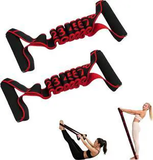 Fitness Resistance Band for Stretching and Yoga, Number Stretch Resistance Band with Clear Markings & Handles, 8-Segment Elastic Pull Rope for Pilates & Full Body Workout, Home Gym Equipment for Women Fitness Resistance Band for Stretching and Yoga, Number Stretch Resistance Band with Clear Markings & Handles, 8-Segment Elastic Pull Rope for Pilates & Full Body Workout, Home Gym Equipment for Women
