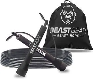 Beast Gear Jump Rope, Jump Ropes for Fitness, Premium Aluminium Skipping Rope for Men Women - Boxing, MMA, HIIT, Strength Training & Double Unders Beast Gear Jump Rope, Jump Ropes for Fitness, Premium Aluminium Skipping Rope for Men Women - Boxing, MMA, HIIT, Strength Training & Double Unders