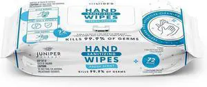 Juniper CLEAN, 1 Pack Hand Sanitizing Wipes, 72 Count Disposable Hand Sanitizer Wipes, Fresh Scent, Lint Free & Durable Juniper CLEAN, 1 Pack Hand Sanitizing Wipes, 72 Count Disposable Hand Sanitizer Wipes, Fresh Scent, Lint Free & Durable