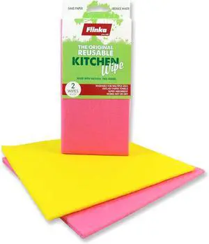Flinka Kitchen Wipes 2 Count Pack - Large (16 in. x 15 in.) Reusable Cleaning Cloth - Washable Paper Towels - Eco Friendly Viscose Cloths - Assorted Variety of Colors Flinka Kitchen Wipes 2 Count Pack - Large (16 in. x 15 in.) Reusable Cleaning Cloth - Washable Paper Towels - Eco Friendly Viscose Cloths - Assorted Variety of Colors