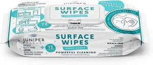 Juniper CLEAN 1 Pack Surface Cleaning Wipes Bleach Free, All-Purpose Cleaner for Bathroom, Kitchen, Office, 72 Count Soft Flow, Fresh Scent, Lint Free & Durable Juniper CLEAN 1 Pack Surface Cleaning Wipes Bleach Free, All-Purpose Cleaner for Bathroom, Kitchen, Office, 72 Count Soft Flow, Fresh Scent, Lint Free & Durable