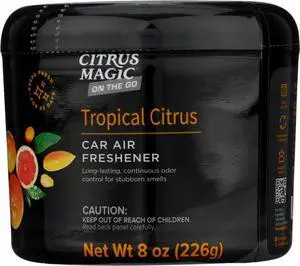 Citrus Magic Auto Solid Air Fresheners, Tropical Citrus, 8 oz | On the Go Freshness for Cars, Odor Absorbing, Passive Diffusion, Odor Elimination Up to 4 Weeks Each Citrus Magic Auto Solid Air Fresheners, Tropical Citrus, 8 oz | On the Go Freshness for Cars, Odor Absorbing, Passive Diffusion, Odor Elimination Up to 4 Weeks Each