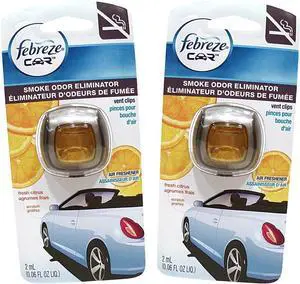 Febreze Car Vent Clips Air Freshener Smoke Odor Eliminator, Citrus Scent 2 Pack Febreze Car Vent Clips Air Freshener Smoke Odor Eliminator, Citrus Scent 2 Pack