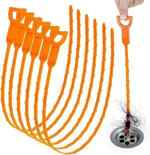 6 Pack 25 Inch Drain Snake Hair Clog Remover Tool, Flexible Sink Drain Cleaner for Shower, Bathtub, Bathroom Sink and Kitchen Sink, Reusable Drain Cleaning Tool for Hair Blockage Removal 6 Pack 25 Inch Drain Snake Hair Clog Remover Tool, Flexible Sink Drain Cleaner for Shower, Bathtub, Bathroom Sink and Kitchen Sink, Reusable Drain Cleaning Tool for Hair Blockage Removal