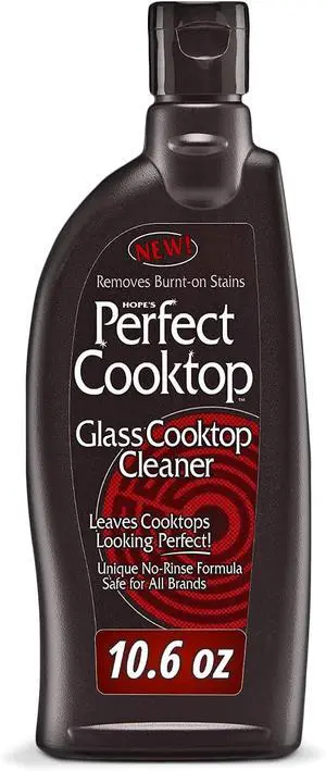 HOPE'S Perfect Cooktop Glass and Ceramic Cooktop and Stove Top Cleaner, Fast Acting and Removes Burnt on Stains from Glass Ceramic Smooth Top Ranges with its No Rinse Formula, 10.6 Oz, Pack of 1 HOPE'S Perfect Cooktop Glass and Ceramic Cooktop and Stove Top Cleaner, Fast Acting and Removes Burnt on Stains from Glass Ceramic Smooth Top Ranges with its No Rinse Formula, 10.6 Oz, Pack of 1