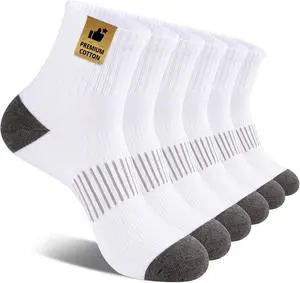 Heatuff Men's Ankle Socks Cotton Quarter Thin Moisture Wicking Casual Mid Socks Men (6 Pairs) Heatuff Men's Ankle Socks Cotton Quarter Thin Moisture Wicking Casual Mid Socks Men (6 Pairs)