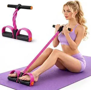 Multifunction Pedal Resistance Band with Handles, Pink | 6-Tube Natural Rubber Elastic Yoga Pedal Puller for Home Workouts, Full-Body, Core Strength, Arm Training and Leg Exercises Multifunction Pedal Resistance Band with Handles, Pink | 6-Tube Natural Rubber Elastic Yoga Pedal Puller for Home Workouts, Full-Body, Core Strength, Arm Training and Leg Exercises