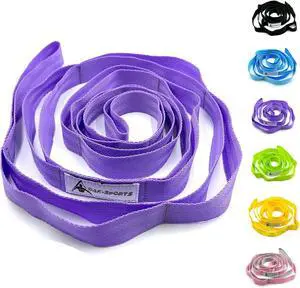 Stretching Strap Yoga Strap with Loops for Physical Therapy, Non-Elastic | 10 Loops, 75 inches length, Multi-Color Selection for Yoga Strap for Stretching, Pilates, Dance and Gymnastics Stretching Strap Yoga Strap with Loops for Physical Therapy, Non-Elastic | 10 Loops, 75 inches length, Multi-Color Selection for Yoga Strap for Stretching, Pilates, Dance and Gymnastics