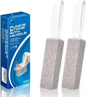 4TH Pumice Stone for Toilet Bowl Cleaning,Pumice Stick with Handle,Cleans Away Limescale Stain,Hard Water Rings, Calcium Buildup,Iron and Rust. Remover for Tile/Bath/Kitchen/Household - 2 Piece 4TH Pumice Stone for Toilet Bowl Cleaning,Pumice Stick with Handle,Cleans Away Limescale Stain,Hard Water Rings, Calcium Buildup,Iron and Rust. Remover for Tile/Bath/Kitchen/Household - 2 Piece