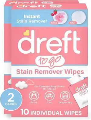 Dreft Stain Remover Wipes for Baby Clothes Travel Size Stain Remover, Individually Wrapped for On-the-Go Use Mild on Skin & Safe for Baby Clothes 20 Count Dreft Stain Remover Wipes for Baby Clothes Travel Size Stain Remover, Individually Wrapped for On-the-Go Use Mild on Skin & Safe for Baby Clothes 20 Count