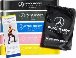 ProBody Pilates Loop Resistance Bands for Working Out, Set of 5 Exercise Bands Resistance, Workout Bands Resistance for Exercise, Small Physical Therapy Bands, 12" x 2" ProBody Pilates Loop Resistance Bands for Working Out, Set of 5 Exercise Bands Resistance, Workout Bands Resistance for Exercise, Small Physical Therapy Bands, 12" x 2"