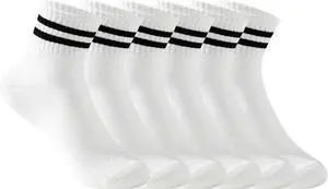 Womens Striped Crew Socks Cushioned Cotton Retro Athletic Gym Socks 6 Pairs Womens Striped Crew Socks Cushioned Cotton Retro Athletic Gym Socks 6 Pairs