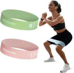 Wide Silicone Booty Bands for Women, 2-Pack Resistance Loops | X-Light 10 lb and Medium 30 lb loops with a wide honeycomb grip to help reduce rolling during glute and leg workouts Wide Silicone Booty Bands for Women, 2-Pack Resistance Loops | X-Light 10 lb and Medium 30 lb loops with a wide honeycomb grip to help reduce rolling during glute and leg workouts