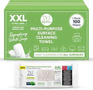 PAPILION Multi-Surface Cleaning Wipes, White Soap Scent, Removes Dirt & Stains, Paraben & SLS-Free, Surface-Safe Formula for Everyday Home, Kitchen & Office Cleaning, Flip-Top Pack, 100 Count PAPILION Multi-Surface Cleaning Wipes, White Soap Scent, Removes Dirt & Stains, Paraben & SLS-Free, Surface-Safe Formula for Everyday Home, Kitchen & Office Cleaning, Flip-Top Pack, 100 Count