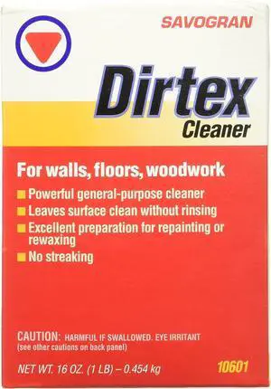Savogran Dirtex All Purpose Cleaning Powder - 16oz No Rinse Powder Cleanser, Stain, & Rust Remover for Walls, Floors, Woodwook, & Stainless Steel - Powder Cleaner for Bathroom, Kitchen, & Outdoor Use Savogran Dirtex All Purpose Cleaning Powder - 16oz No Rinse Powder Cleanser, Stain, & Rust Remover for Walls, Floors, Woodwook, & Stainless Steel - Powder Cleaner for Bathroom, Kitchen, & Outdoor Use