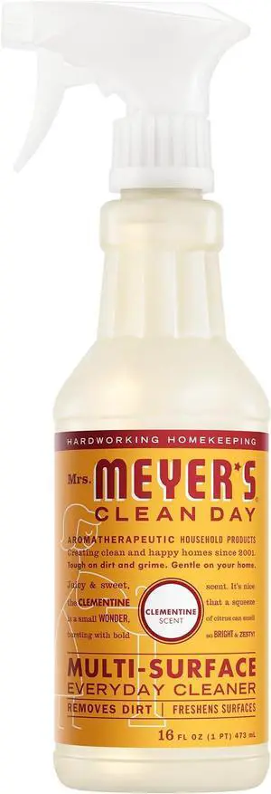 MRS. MEYER'S CLEAN DAY Multi-Surface Cleaner, Clementine, 16 fl oz | Removes Dirt and Freshens Surfaces, Everyday Use, All-Purpose Cleaner, Cruelty Free, Made with Essential Oils MRS. MEYER'S CLEAN DAY Multi-Surface Cleaner, Clementine, 16 fl oz | Removes Dirt and Freshens Surfaces, Everyday Use, All-Purpose Cleaner, Cruelty Free, Made with Essential Oils