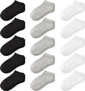 GENTABY 15 Pairs Toddler Kids Ankle Socks for Boys Girls School 1-13 Years | Breathable lightweight, no-show for sneakers sports school daily wear, elastic cuffs, Y-heel stay-put GENTABY 15 Pairs Toddler Kids Ankle Socks for Boys Girls School 1-13 Years | Breathable lightweight, no-show for sneakers sports school daily wear, elastic cuffs, Y-heel stay-put