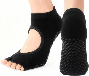 1/2 Pairs Pilates Grip Socks Women Toeless Yoga Socks | Grippy Gripper Non Slip Toe Socks for Barre Woman US Size 5.5-8.5 1/2 Pairs Pilates Grip Socks Women Toeless Yoga Socks | Grippy Gripper Non Slip Toe Socks for Barre Woman US Size 5.5-8.5