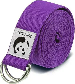 Slim Panda Yoga Strap for Stretching,Cotton Yoga Strap with Adjustable D-Ring Buckle,Non-Elastic Yoga Belt for Pilates,Gym Workouts,Physical Therapy,Improve Flexibility Slim Panda Yoga Strap for Stretching,Cotton Yoga Strap with Adjustable D-Ring Buckle,Non-Elastic Yoga Belt for Pilates,Gym Workouts,Physical Therapy,Improve Flexibility