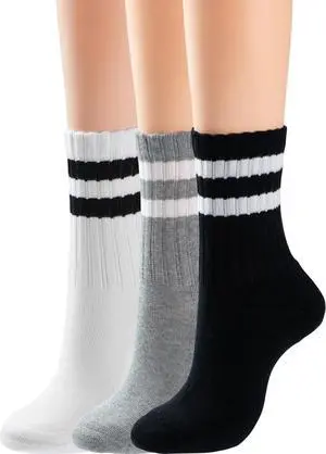 BomKinta Womens Striped Crew Socks Retro Above Ankle Cotton Sock Size 5-10 | Casual, Cozy, Athletic Style, Gifts BomKinta Womens Striped Crew Socks Retro Above Ankle Cotton Sock Size 5-10 | Casual, Cozy, Athletic Style, Gifts