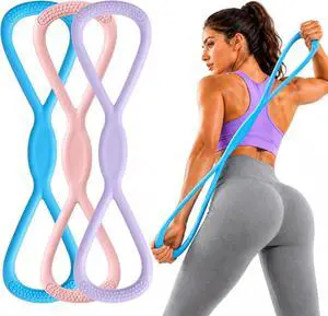 3 Pcs Figure 8 Resistance Bands, Exercise Bands for Stretching | Fit Arms, Shoulder, Leg & Back, Non-Slip Handles, Home Gym, Yoga & Physical Therapy, Toning, Posture Correction,Women & Men 3 Pcs Figure 8 Resistance Bands, Exercise Bands for Stretching | Fit Arms, Shoulder, Leg & Back, Non-Slip Handles, Home Gym, Yoga & Physical Therapy, Toning, Posture Correction,Women & Men