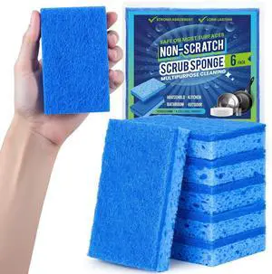 Metflavor Kitchen Sponges, 6 Count, Dual-Sided Non-Scratch Scrub Sponge | Dish Scrubber, All-Purpose Cleaning Metflavor Kitchen Sponges, 6 Count, Dual-Sided Non-Scratch Scrub Sponge | Dish Scrubber, All-Purpose Cleaning