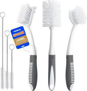 Holikme 6 Pack Dish Brush Set with Bottle Brush, Dish Scrub Brush,Gray | Pan Brush and 3 Straw Brushes, Deep Cleaning Handle Brush with Scraper Tip for Kitchen Sink Dishes Bottle Cup Pot and Pans Holikme 6 Pack Dish Brush Set with Bottle Brush, Dish Scrub Brush,Gray | Pan Brush and 3 Straw Brushes, Deep Cleaning Handle Brush with Scraper Tip for Kitchen Sink Dishes Bottle Cup Pot and Pans