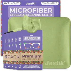 Jestik Microfiber Lens Cleaning Cloth - Eyeglass Lens Cleaner | Glasses Cleaning Cloths | Japanese Wipes for Eyeglasses, Camera, Headset, Screens & More | Pack of 6 (Black & Olive Green) Jestik Microfiber Lens Cleaning Cloth - Eyeglass Lens Cleaner | Glasses Cleaning Cloths | Japanese Wipes for Eyeglasses, Camera, Headset, Screens & More | Pack of 6 (Black & Olive Green)