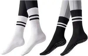 2 Pairs Non Slip Pilates Socks with Grips for Women, Yoga Grip Socks for Yoga, Barre, Dance, Ballet, Fitness 2 Pairs Non Slip Pilates Socks with Grips for Women, Yoga Grip Socks for Yoga, Barre, Dance, Ballet, Fitness