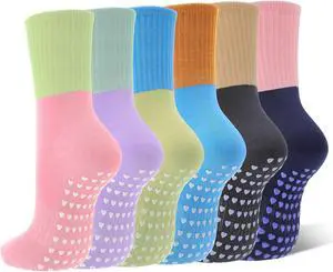 Pilates Socks with Grips for Women | Gradient Pilates Socks, Heart Grips Crew Grippy Barre Sock, Workout Ballet Home Hospital Athletic Gifts Pilates Socks with Grips for Women | Gradient Pilates Socks, Heart Grips Crew Grippy Barre Sock, Workout Ballet Home Hospital Athletic Gifts
