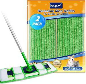 KEEPOW XL Mop Pads Dry Sweeping Cloths Compatible with Swiffer XL Mops | Dry Refills Compatible with Swiffer XL Mop, Reusable Microfiber Mop Pads for Hardwood Floor, 2 Pack KEEPOW XL Mop Pads Dry Sweeping Cloths Compatible with Swiffer XL Mops | Dry Refills Compatible with Swiffer XL Mop, Reusable Microfiber Mop Pads for Hardwood Floor, 2 Pack