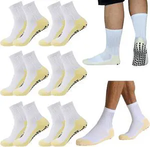 6/10 Pairs Grip Soccer Socks for Men Anti Slip Athletic Non-Slip Socks for Sports Football Basketball 6/10 Pairs Grip Soccer Socks for Men Anti Slip Athletic Non-Slip Socks for Sports Football Basketball
