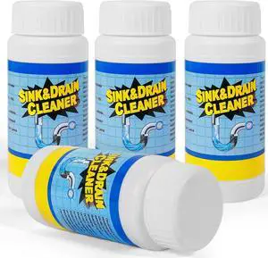 Drain Clog Remover Powder Kit for Kitchen Bathroom Sink Drains 400g | 4 Pack Powerful Unclogging Sink Drain Cleaner, Breaks Down Grease, Hair & Soap Scum, Restore Drain Flow Drain Clog Remover Powder Kit for Kitchen Bathroom Sink Drains 400g | 4 Pack Powerful Unclogging Sink Drain Cleaner, Breaks Down Grease, Hair & Soap Scum, Restore Drain Flow