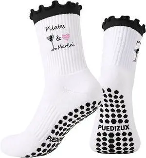 Women Cute Pilates Socks Grip Yoga Socks Barre Socks | non slip.ruffle cuff,grippy socks,gift socks,cherry,matcha,coffeen,bow Embroidery Pattern,hot yoga gear Women Cute Pilates Socks Grip Yoga Socks Barre Socks | non slip.ruffle cuff,grippy socks,gift socks,cherry,matcha,coffeen,bow Embroidery Pattern,hot yoga gear