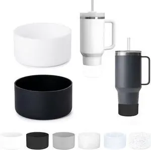 2Pcs Silicone Bumper Boot for Stanley Quencher Adventure 40oz Tumbler With Handle & Stanley IceFlow 20oz 30oz,Anti-Slip Bottom Sleeve(Black+White) 2Pcs Silicone Bumper Boot for Stanley Quencher Adventure 40oz Tumbler With Handle & Stanley IceFlow 20oz 30oz,Anti-Slip Bottom Sleeve(Black+White)