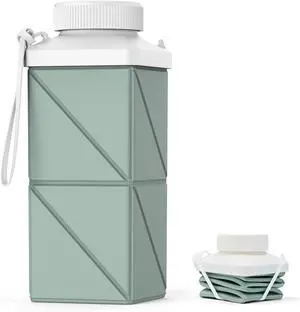 Collapsible Water Bottles 17.4oz(516ML), 2nd Generation Leakproof BPA-Free Travel Water Bottle,Lightweight Reusable Water bottle, Portable for Travel Cycling Gym Camping,Sage Green, 1 Pack Collapsible Water Bottles 17.4oz(516ML), 2nd Generation Leakproof BPA-Free Travel Water Bottle,Lightweight Reusable Water bottle, Portable for Travel Cycling Gym Camping,Sage Green, 1 Pack