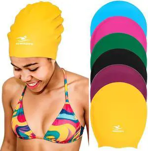 Swim Cap for Braids, Long Hair, Women Girl, Extra Large Waterproof Silicone | Adult, Waterproof, Ladies, Locs, Dreadlocks, Dreads, Wig, Afro, Curly, Thick, XL, Big Head Cap, No Leak, Keep Hair Dry Swim Cap for Braids, Long Hair, Women Girl, Extra Large Waterproof Silicone | Adult, Waterproof, Ladies, Locs, Dreadlocks, Dreads, Wig, Afro, Curly, Thick, XL, Big Head Cap, No Leak, Keep Hair Dry
