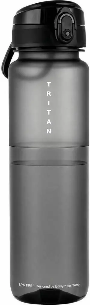 32oz Clear Tritan Water Bottle with Chug Lid | Frosted & BPA-Free, Leakproof, Wide Mouth, Portable Sports Water Bottle for Gym, Office, Travel, OutdoorBlack 32oz Clear Tritan Water Bottle with Chug Lid | Frosted & BPA-Free, Leakproof, Wide Mouth, Portable Sports Water Bottle for Gym, Office, Travel, OutdoorBlack