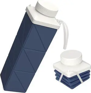 Collapsible Water Bottles, 24 oz (720 ml), Portable Travel Water Bottle | Leakproof & Reusable, Lightweight Foldable Water Bottle for Traveling, Hiking, School, Sports & Outdoor, 1 Pack (Darkblue) Collapsible Water Bottles, 24 oz (720 ml), Portable Travel Water Bottle | Leakproof & Reusable, Lightweight Foldable Water Bottle for Traveling, Hiking, School, Sports & Outdoor, 1 Pack (Darkblue)