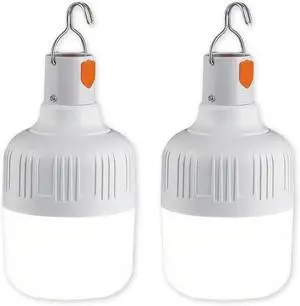 LED Camping Light, 800 lumens, Powered by Rechargeable Batteries, White Portable Pendant Lights, Waterproof (2) LED Camping Light, 800 lumens, Powered by Rechargeable Batteries, White Portable Pendant Lights, Waterproof (2)