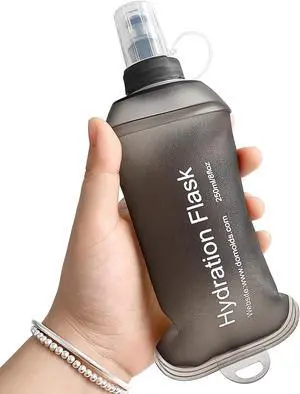 GUYI GYGYL Soft Flask, Collapsible Water Bottle for Sports, 250ml Grey | TPU Collapsible Water Bottle for Hydration Pack, Running Vest, Leak-Proof Folding Bottle for Hiking Cycling Climbing Jogging GUYI GYGYL Soft Flask, Collapsible Water Bottle for Sports, 250ml Grey | TPU Collapsible Water Bottle for Hydration Pack, Running Vest, Leak-Proof Folding Bottle for Hiking Cycling Climbing Jogging