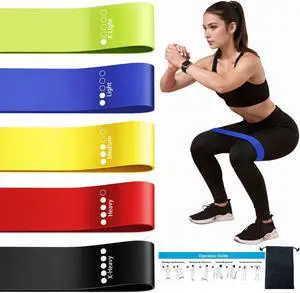 Resistance Loop Exercise Bands for Home Fitness, Yoga Pilates, Stretching, Strength Training, and Physical Therapy - Elastic Bands Set Workout Bands for Women&Men (5pcs Set) Resistance Loop Exercise Bands for Home Fitness, Yoga Pilates, Stretching, Strength Training, and Physical Therapy - Elastic Bands Set Workout Bands for Women&Men (5pcs Set)