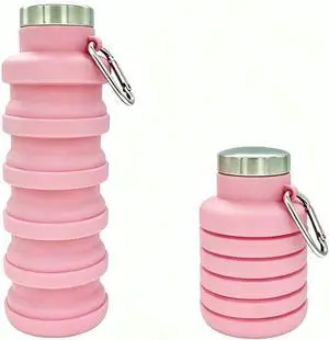 YCT Collapsible Water Bottle 17oz500mlTravel Portable Sport Water BottleReusable Silicone Foldable Water Bottles for Gym Camping Hiking (Pink) YCT Collapsible Water Bottle 17oz500mlTravel Portable Sport Water BottleReusable Silicone Foldable Water Bottles for Gym Camping Hiking (Pink)